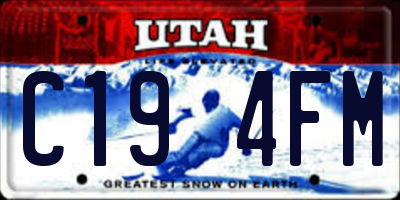 UT license plate C194FM