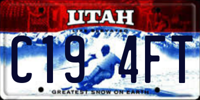 UT license plate C194FT