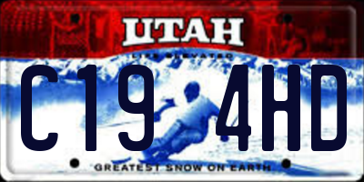 UT license plate C194HD
