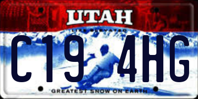 UT license plate C194HG