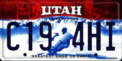 UT license plate C194HI