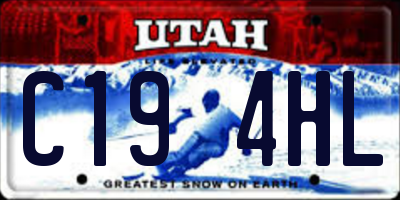 UT license plate C194HL