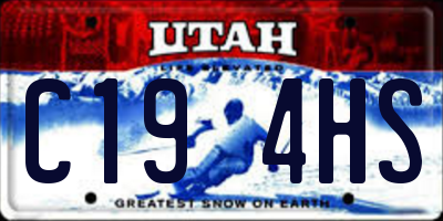 UT license plate C194HS