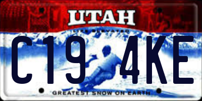 UT license plate C194KE