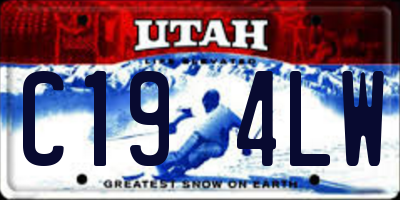 UT license plate C194LW