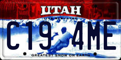 UT license plate C194ME