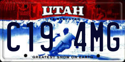 UT license plate C194MG