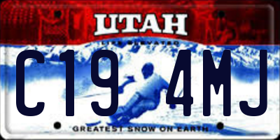 UT license plate C194MJ