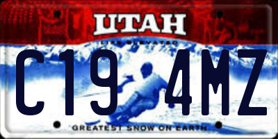 UT license plate C194MZ