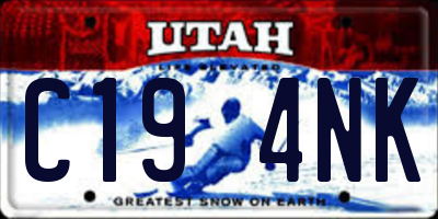 UT license plate C194NK