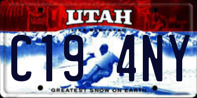 UT license plate C194NY