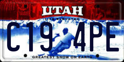 UT license plate C194PE
