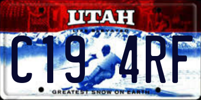 UT license plate C194RF
