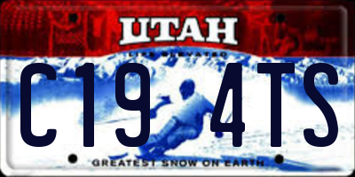 UT license plate C194TS