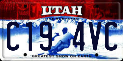 UT license plate C194VC