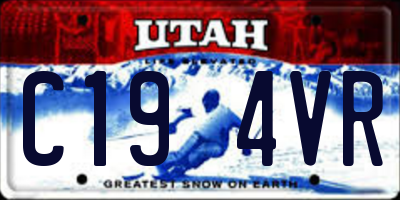 UT license plate C194VR