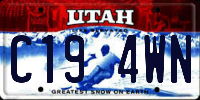 UT license plate C194WN