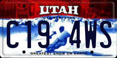 UT license plate C194WS