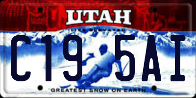 UT license plate C195AI
