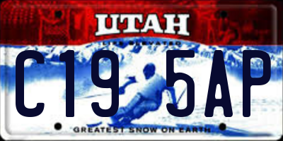 UT license plate C195AP