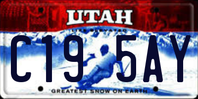 UT license plate C195AY