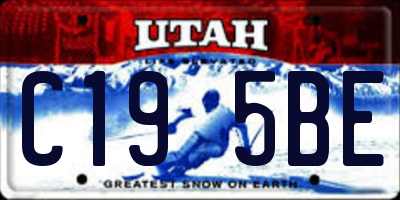 UT license plate C195BE
