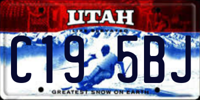 UT license plate C195BJ