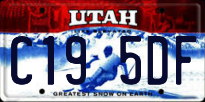 UT license plate C195DF