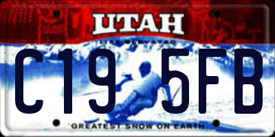 UT license plate C195FB