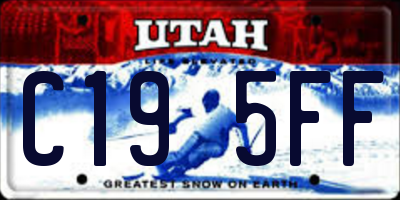 UT license plate C195FF