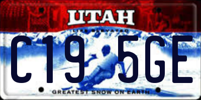 UT license plate C195GE