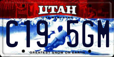 UT license plate C195GM