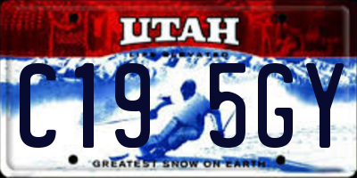 UT license plate C195GY