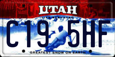 UT license plate C195HF