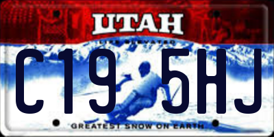 UT license plate C195HJ