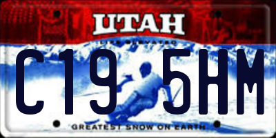 UT license plate C195HM