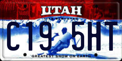 UT license plate C195HT