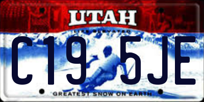 UT license plate C195JE
