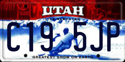 UT license plate C195JP