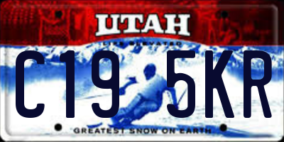 UT license plate C195KR