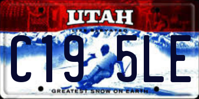 UT license plate C195LE