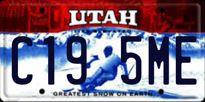 UT license plate C195ME