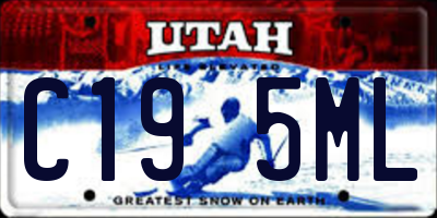 UT license plate C195ML