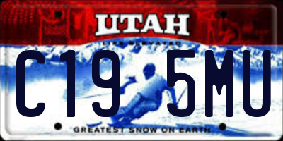 UT license plate C195MU