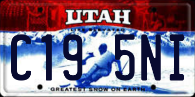 UT license plate C195NI