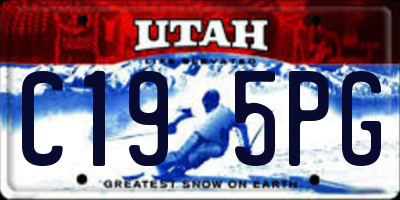 UT license plate C195PG