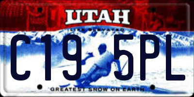 UT license plate C195PL