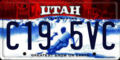 UT license plate C195VC