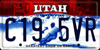 UT license plate C195VR