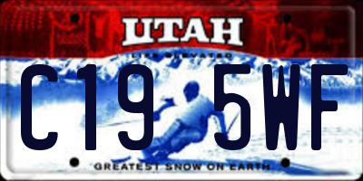 UT license plate C195WF